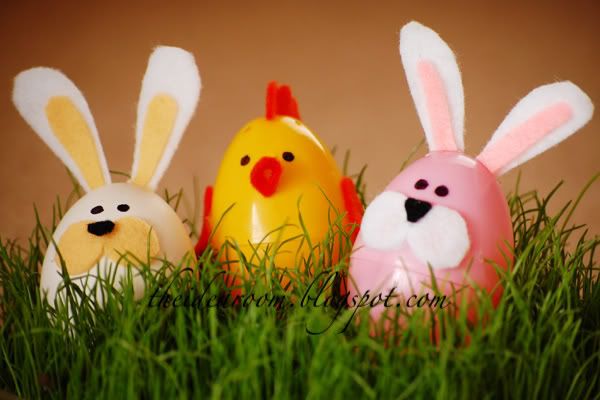 easter bunnies and chicks and eggs. easter bunnies and chicks.