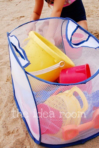 plastic beach toy tote