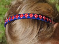 ::Inspired by Movies::<BR>::Independence Day::<BR> Toddler Headband<BR>White Stars on Red with Blue