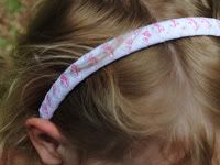 ::Inspired by Movies::<br>::Pretty In Pink::<BR>Toddler Headband<br> Woven SASSY with White Ribbon