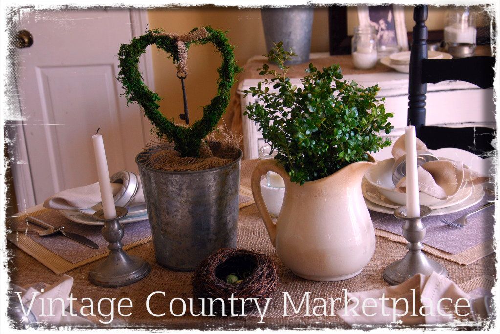 Vintage Country Marketplace Heart Wreath