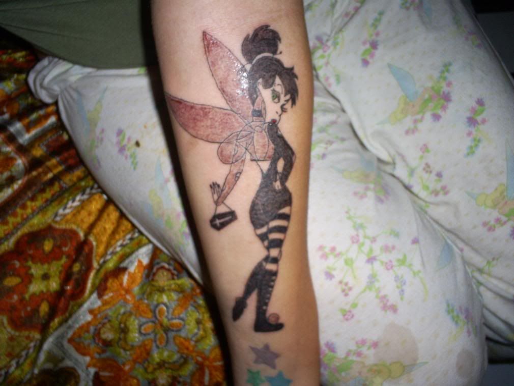 tinkerbell tattoo. tinkerbell tattoos