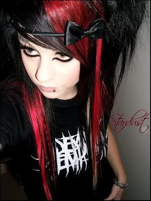 scene girl hairstyle. scene-girl-with-red-hairstyle.