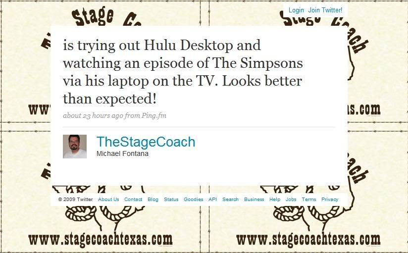 The Stage Coach's Tweet from Google Alerts