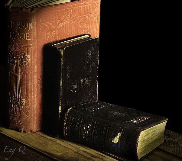 old books,century,bible,robinson crusoe,still life photography