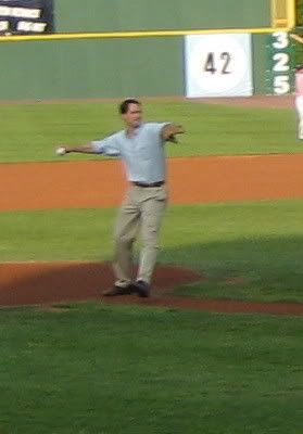 Jim throws out the first pitch