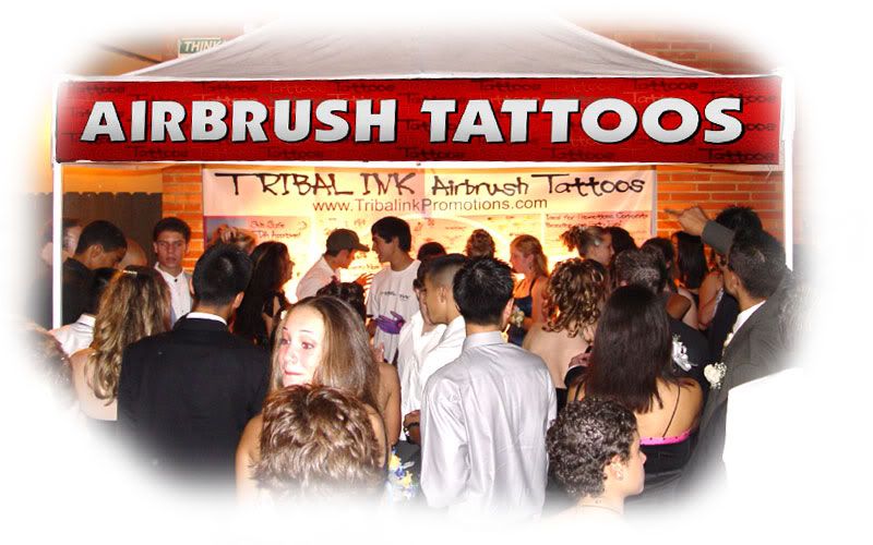 Airbrush tattoo, airbrush tattoo banner, airbrush tattoo display
