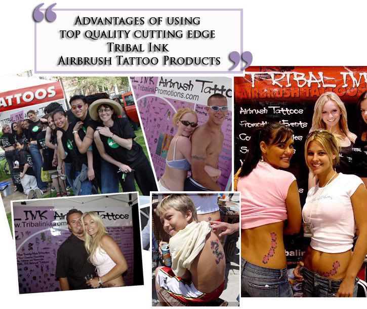 Stencil Temporary Tattoos Set.1. Airbrush Tattoos