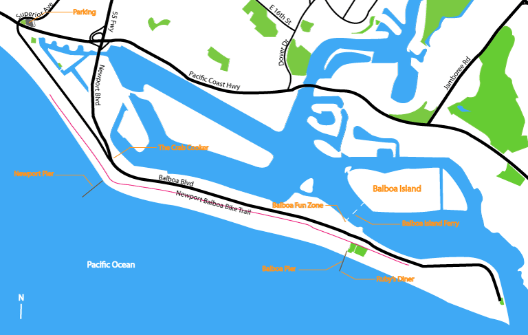 Balboa Peninsula Map