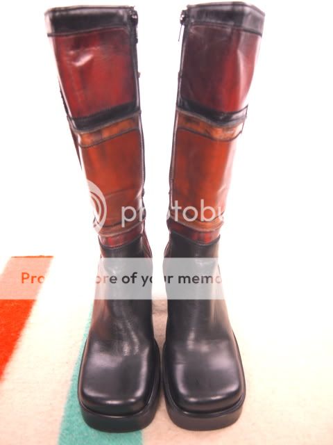 1990s Vintage EL DANTES Narrow calf Leather Platform Boots 36 US 6 